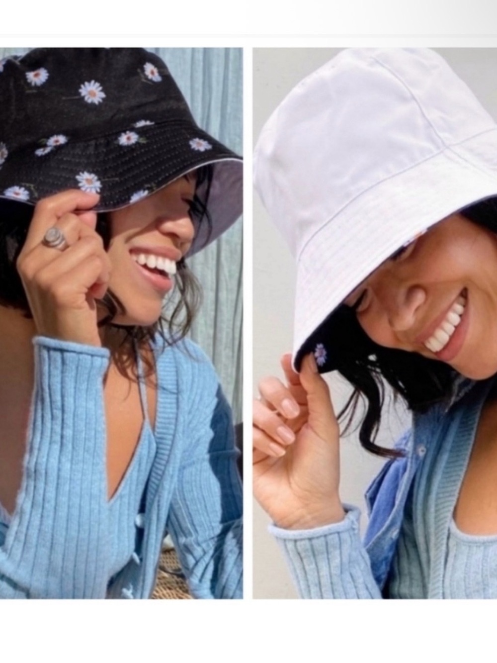 Alice + Olivia Daisy Reversible Bucket Hat ONE SIZE NEW IN MANUFACTURE PACKAGING